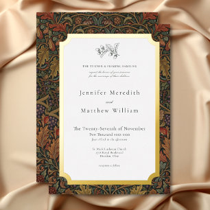 Invitation En Aluminium Mariage Botanique Automnal Élégant et Vintage dans