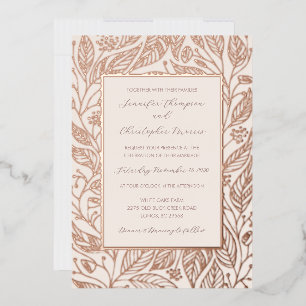 Invitation En Aluminium Mariage Botanique Bohème Rustique Rose Gold