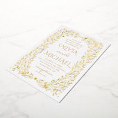 Invitation En Aluminium Mariage botanique de chute d'or. Élégant automne f (Rotation)