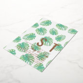 Invitation En Aluminium Mariage botanique de la feuille de Monstera modern (Rotation)