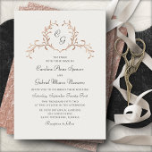 Invitation En Aluminium Mariage Botanique Français Monogramme