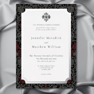 Invitation En Aluminium Mariage Botanique Gothique Élégant Vintage Humeur