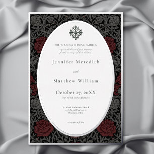 Invitation En Aluminium Mariage Botanique Gothique Élégant Vintage Humeur
