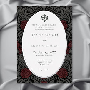 Invitation En Aluminium Mariage botanique gothique vintage élégant et somb