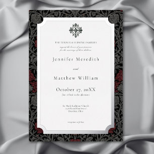 Invitation En Aluminium Mariage botanique gothique vintage élégant et somb