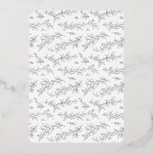 Invitation En Aluminium Mariage botanique noir et blanc illustré (Verso)