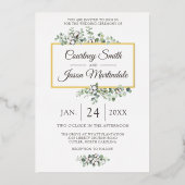 Invitation En Aluminium Mariage botanique rustique sudiste avec coton à ca (Recto)