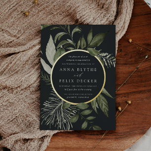 Invitation En Aluminium Mariage botanique vert de la prairie d'hiver