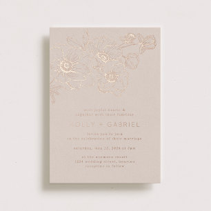 Invitation En Aluminium Mariage Bouquet d'anémones