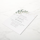 Invitation En Aluminium Mariage brillant en feuille d'aquarelle (Rotation)