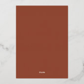 Invitation En Aluminium Mariage Brown Enregistrer la date Terracotta Boho (Verso)