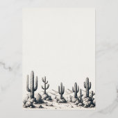 Invitation En Aluminium Mariage Cactus Décontracté (Verso)