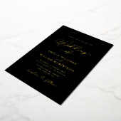 Invitation En Aluminium mariage calligraphié en écriture noire et dorée (Rotation)