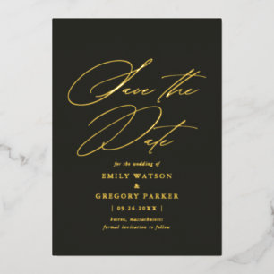 Invitation En Aluminium Mariage calligraphié minimaliste moderne à annonce