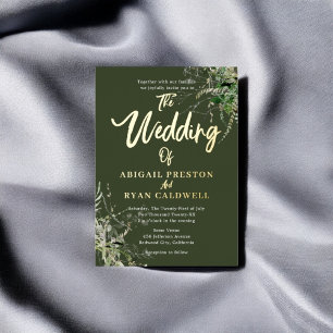 Invitation En Aluminium Mariage Calligraphie Pinceau Végétal