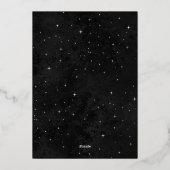 Invitation En Aluminium Mariage céleste de minuit noir étoiles lune (Verso)