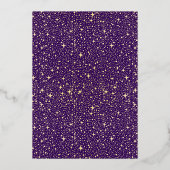 Invitation En Aluminium Mariage céleste moderne romantique violet & or (Verso)