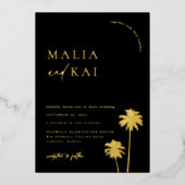 Invitation En Aluminium Mariage chic côtier contemporain (Recto)