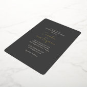 Invitation En Aluminium Mariage chic de couples noir or script Shower (Rotation)
