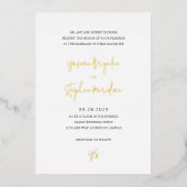 Invitation En Aluminium Mariage Chic Noir et Blanc Moderne (Recto)