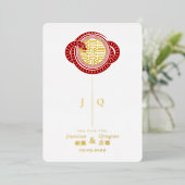 Invitation En Aluminium mariage chinois 2025 année serpent double bonheur (Debout devant)