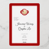 Invitation En Aluminium mariage chinois 2025 année serpent double bonheur (Verso)