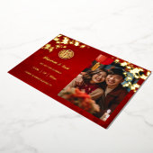 Invitation En Aluminium Mariage chinois double bonheur cerise fleurs (Rotation)