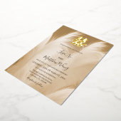 Invitation En Aluminium Mariage chinois en laiton beige Pampas (Rotation)