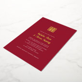 Invitation En Aluminium Mariage chinois moderne double bonheur VRAI huile (Rotation)