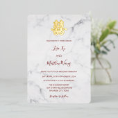 Invitation En Aluminium Mariage chinois moderne en marbre (Debout devant)