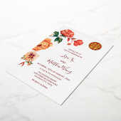 Invitation En Aluminium Mariage chinois Peony Flower Gold (Rotation)