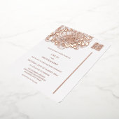 Invitation En Aluminium Mariage chinois Peony Rose Gold White (Rotation)