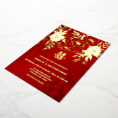 Invitation En Aluminium MARIAGE chinois Rose d'or BILINGUAL (Rotation)