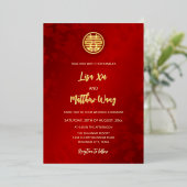 Invitation En Aluminium Mariage chinois rouge moderne simple (Debout devant)