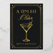 Invitation En Aluminium Mariage classique Art Déco élégant Black Gold des (Recto)