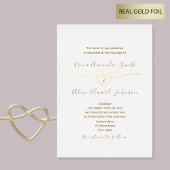 Invitation En Aluminium Mariage classique blanc et or