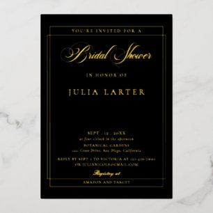 Invitation En Aluminium Mariage classique calligraphié en ivoire noir