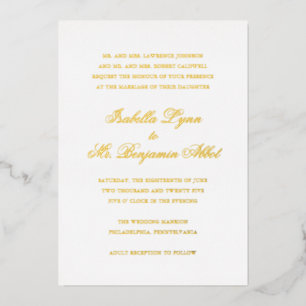 Invitation En Aluminium Mariage classique classique classique élégant