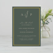 Invitation En Aluminium Mariage classique classique Delicate Sage Enregist (Debout devant)