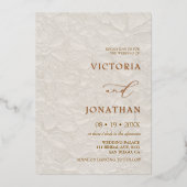 Invitation En Aluminium Mariage classique crème ivoire (Recto)