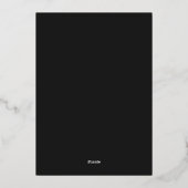 Invitation En Aluminium Mariage classique de verdure noir & or (Verso)