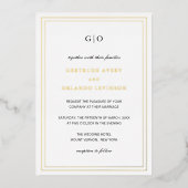 Invitation En Aluminium Mariage classique élégant (Recto)