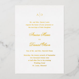 Invitation En Aluminium Mariage Classique Élégant