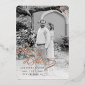 Invitation En Aluminium Mariage classique Enregistrer la date (Recto)