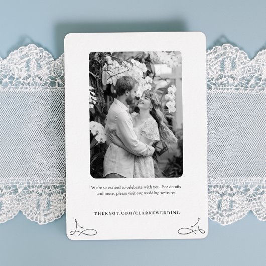 Invitation En Aluminium Mariage classique Enregistrer la date