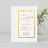 Invitation En Aluminium Mariage classique Gold Sparkle (Debout devant)