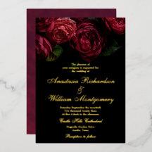 Mariage Classique Gothique Élégant Floral Noir & O