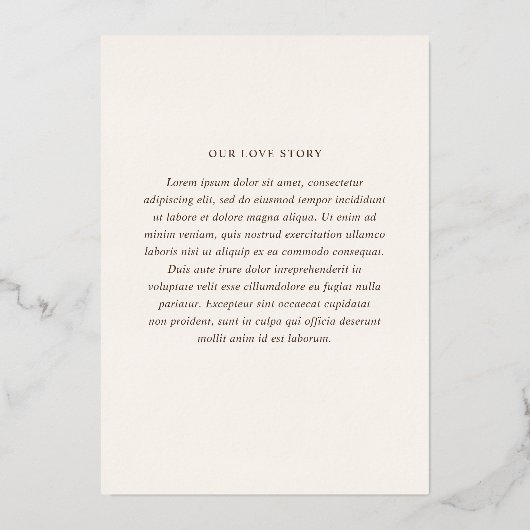 Invitation En Aluminium Mariage classique ivoire élégant (Verso)