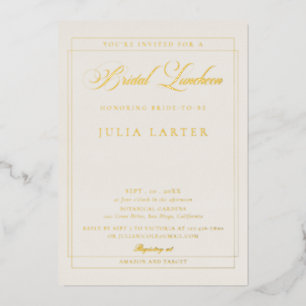 Invitation En Aluminium Mariage classique ivoire noir calligraphie déjeune