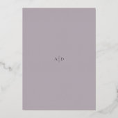 Invitation En Aluminium Mariage Classique Lilas Clair (Verso)
